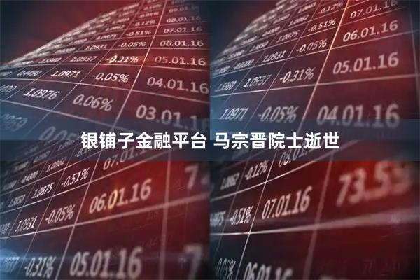 银铺子金融平台 马宗晋院士逝世